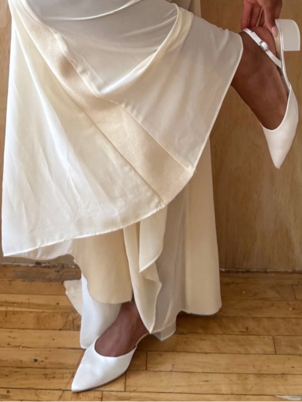 Dolce Vita Carel Kitten Heels in True White Satin 6.5 - Never Worn Bridal Shoes